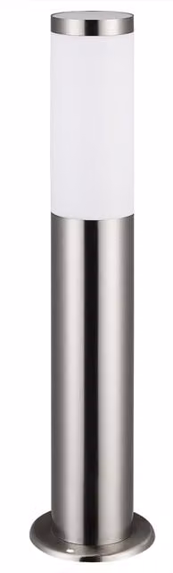 Lampa ogrodowa monzana Dahlia w kolorze srebrnym ze stalową obudową, czujnikiem ruchu i żarówką E27 o barwie ciepłej bieli, klasa ochrony IP44