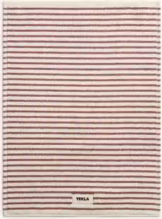 Tekla Dywanik Łazienkowy w Paski, Bawełniany, Kolory: Różowy, Beżowy, Czerwony, Wymiary: 70 x 50 cm