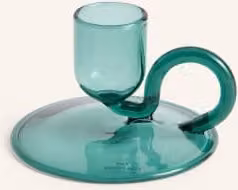 Szklany świecznik na tealight Hay Tiny w kolorze niebieskim lub zielonym