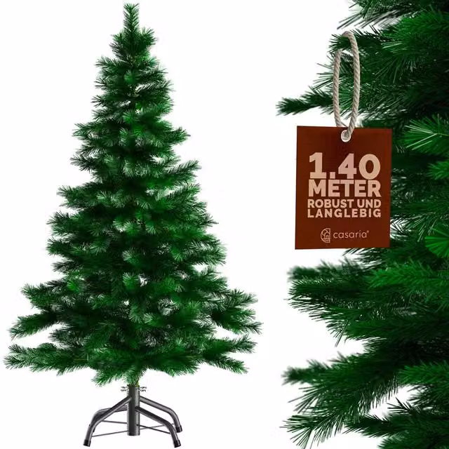 Sztuczna choinka Casaria w kolorze zielonym ze stojakiem, Wysokość: 140 cm