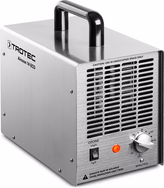 Generator ozonu Trotec Airozon 14 ECO w kolorze srebrnym ze stali nierdzewnej