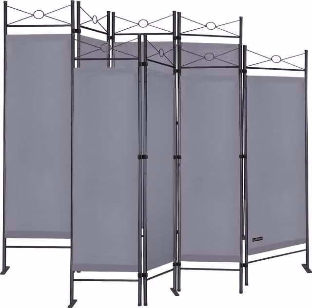 Zestaw 2 parawanów Casaria Lucca w kolorze antracytowym W x S x G: 180 x 163 cm