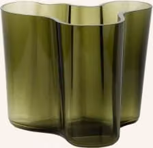 Wazon Iittala Alvar Aalto w kolorze zielonym wykonany ze szkła