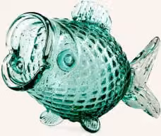 Figurka dekoracyjna Polspotten Fat Fish w kolorze zielonym ze szkła