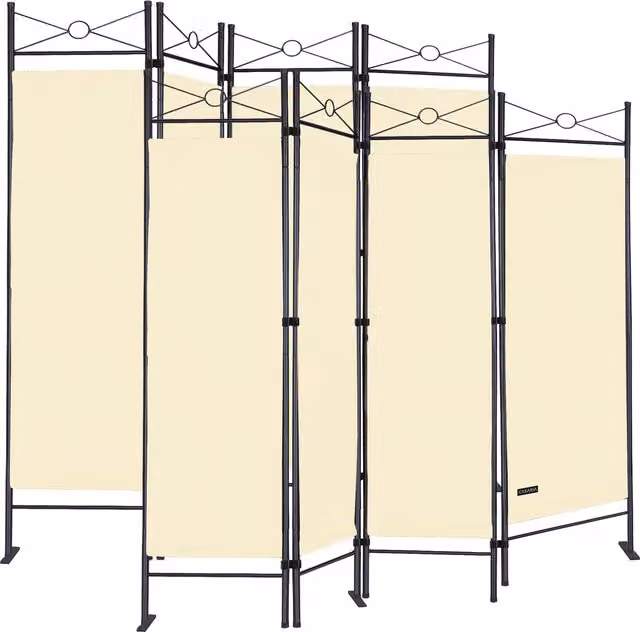 Zestaw 2 składanych parawanów Deuba Creme o wymiarach W: 180 cm, H: 163 cm