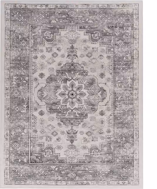 Dywan Sami szary, wzór orientalny i nowoczesny, materiał poliester, W x S: 240 x 340 cm
