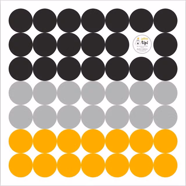 Zestaw naklejek ściennych Yellowtipi Mini Dots w kolorach żółtym, czarnym i szarym o wzorze geometrycznym