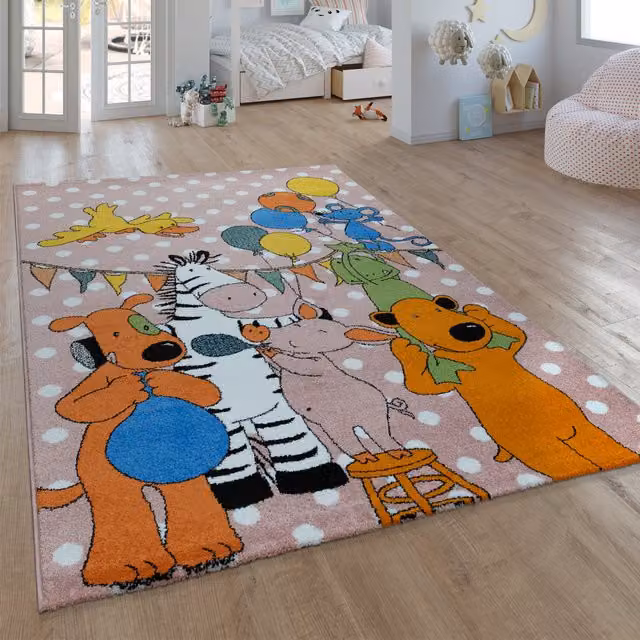 Różowy dywan dla dzieci Die lieben sieben o wymiarach 120 x 170 cm