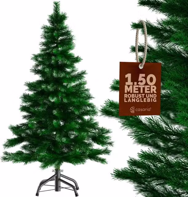 Sztuczna choinka Casaria w kolorze zielonym ze stojakiem, Wysokość: 150 cm