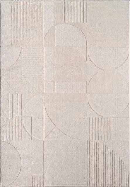Nowoczesny dywan Sumo o geometrycznym wzorze, kolor beżowy, W x S: 200 x 290 cm