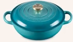 Garnek emaliowany Le Creuset Gourmet Signature z żeliwa, niebieski, 22 cm
