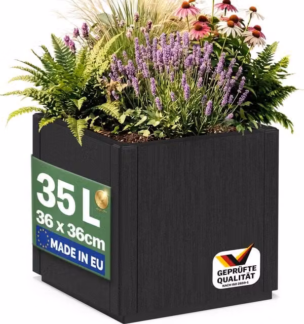 Doniczka Ethica Casaria antracyt, tworzywo sztuczne, W x S x G: 35 x 36 x 36 cm