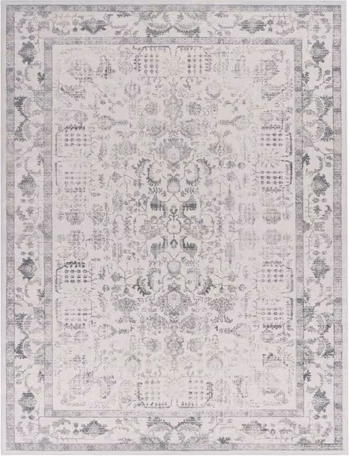 Dywan orientalny vintage Sami w kolorze srebrnym, szarym i antracytowym, nadający się do prania, W x S: 240 x 340 cm