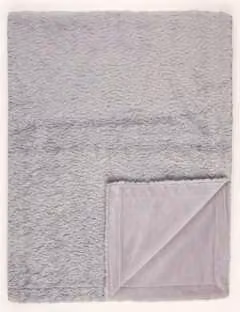 Pled Eb Home z miękkiego sztucznego futra w kolorze szarym, dwustronny i puszysty, W x S: 180 x 135 cm