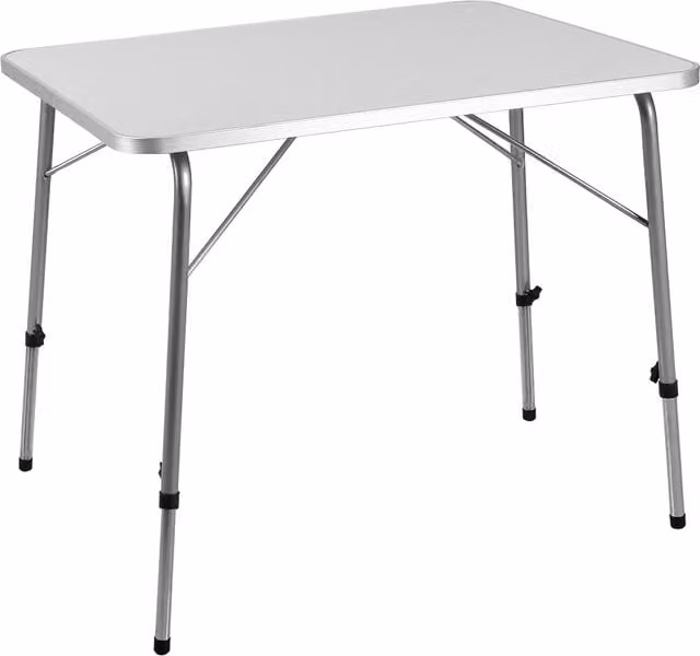 Składany stół ogrodowy Casaria® srebrny z blatem MDF, regulowana wysokość, Wymiary: 80 x 55 x 50/69 cm
