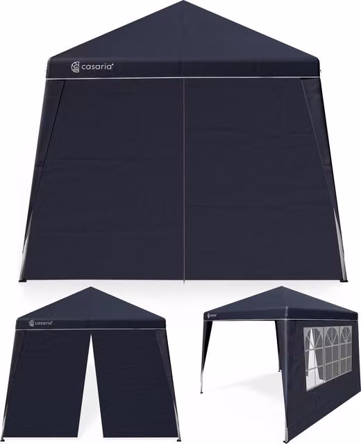 Składana altana Capri Casaria antracyt z 2 ścianami bocznymi i oknami W x S x G: 300 x 300 x 250 cm