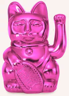 Figurka dekoracyjna Donkey Lucky Cat Classic w kolorze różowym