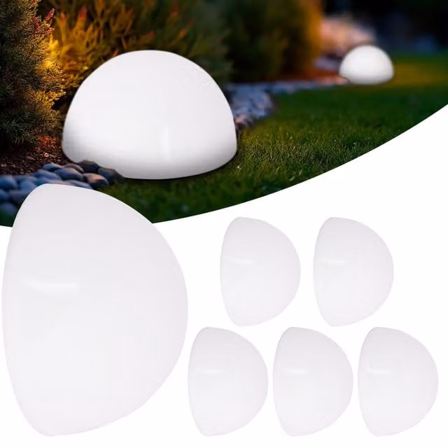 Zestaw 6 białych lamp solarnych LED monzana® do ogrodu, balkonu lub tarasu z czujnikiem zmierzchu i klasą ochrony IP44